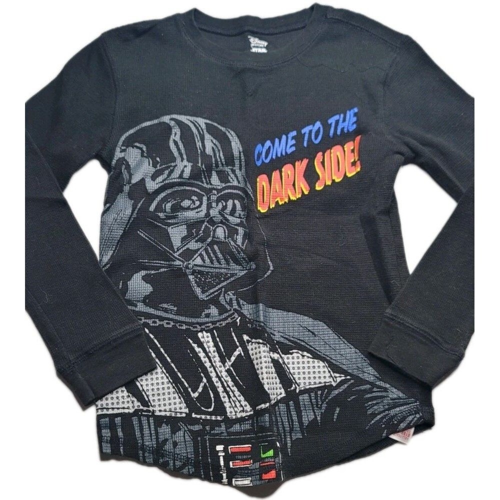 Disney Store Darth Vader Boys Black Long Sleeve Shirt Star Wars  Size 9 / 10